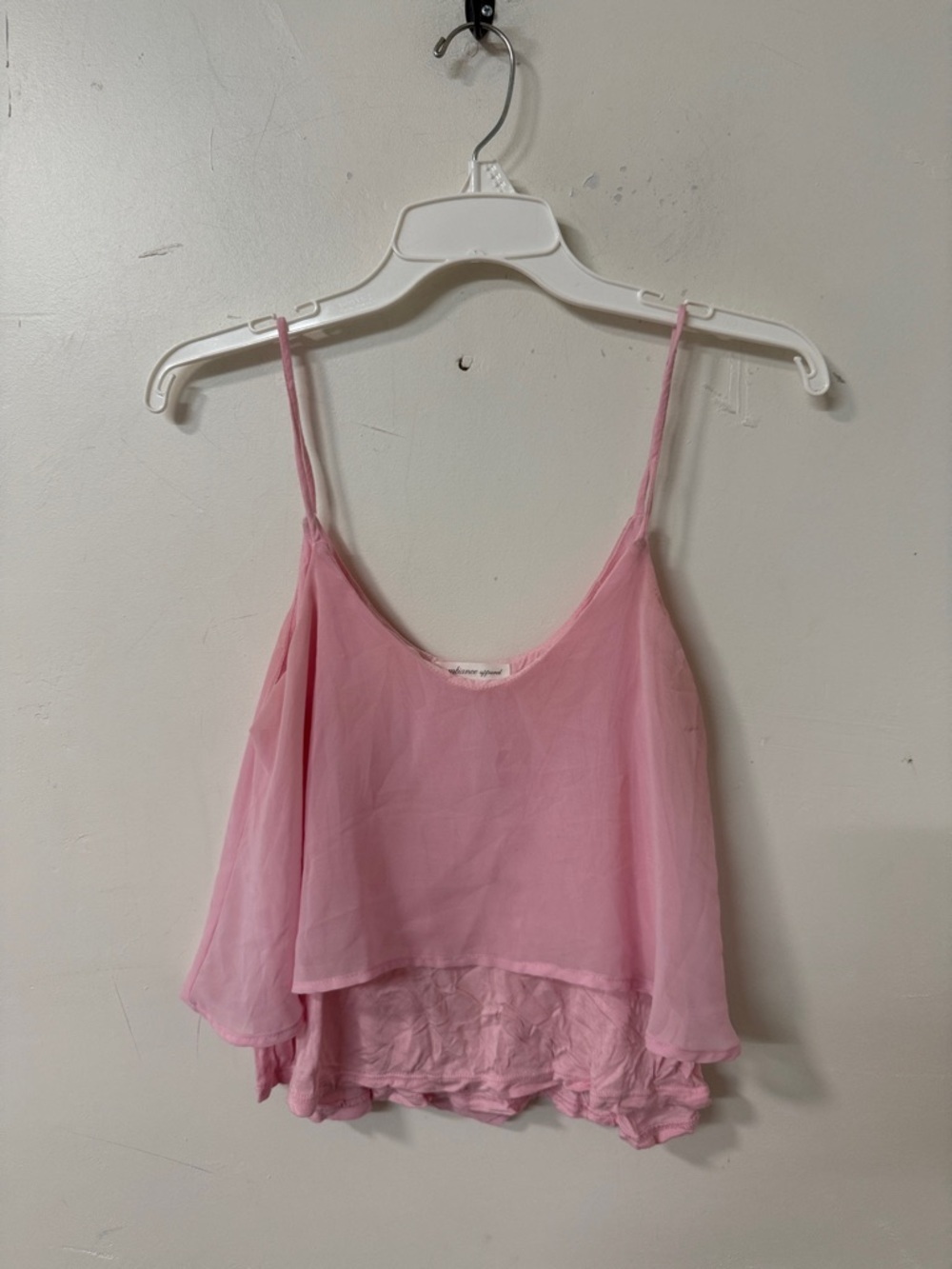 Ambiance Pink Layered Chiffon Spaghetti-Strap Camisole Y2K